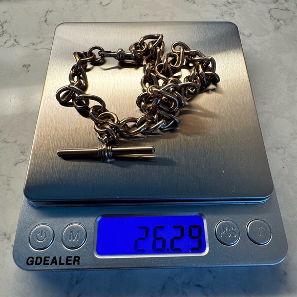 Antique 9ct Rose Gold Albert Watch Chain – Fully Hallmarked – 26g – 15.25” - Picture 3 of 8